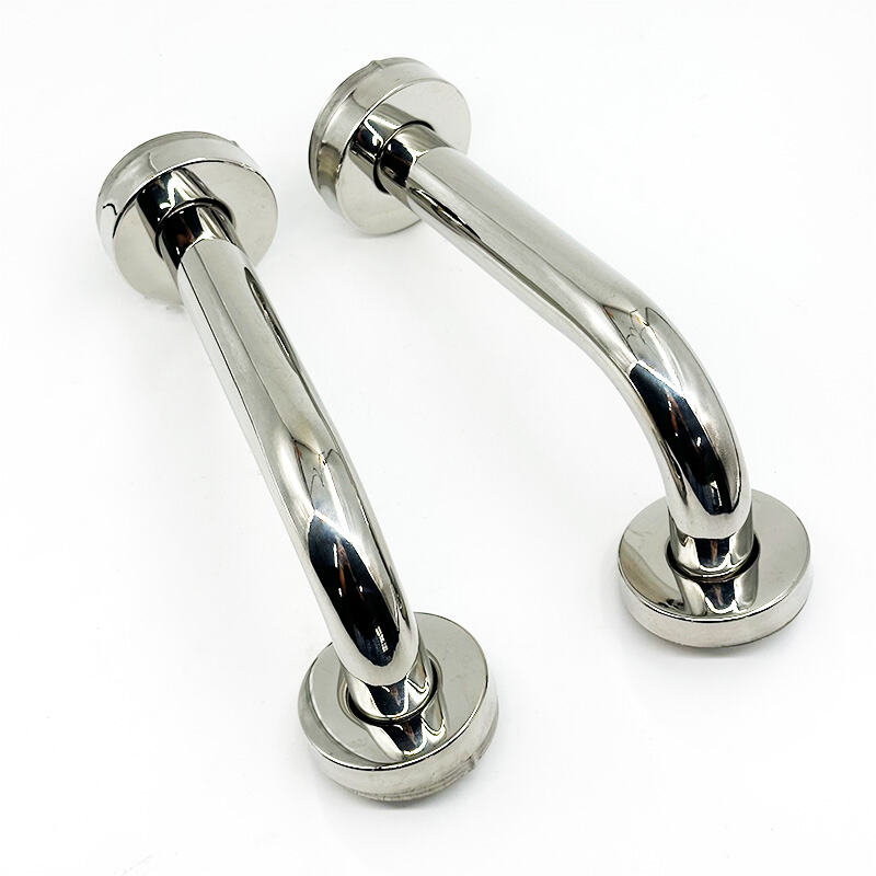 Wejoy – Poignée coudée en acier inoxydable argenté, poignée à double couvercle pour porte ouverte, tirages pour armoires, tirages pour tiroirs, quincaillerie industrielle, tirages chromés, poignées de porte robustes