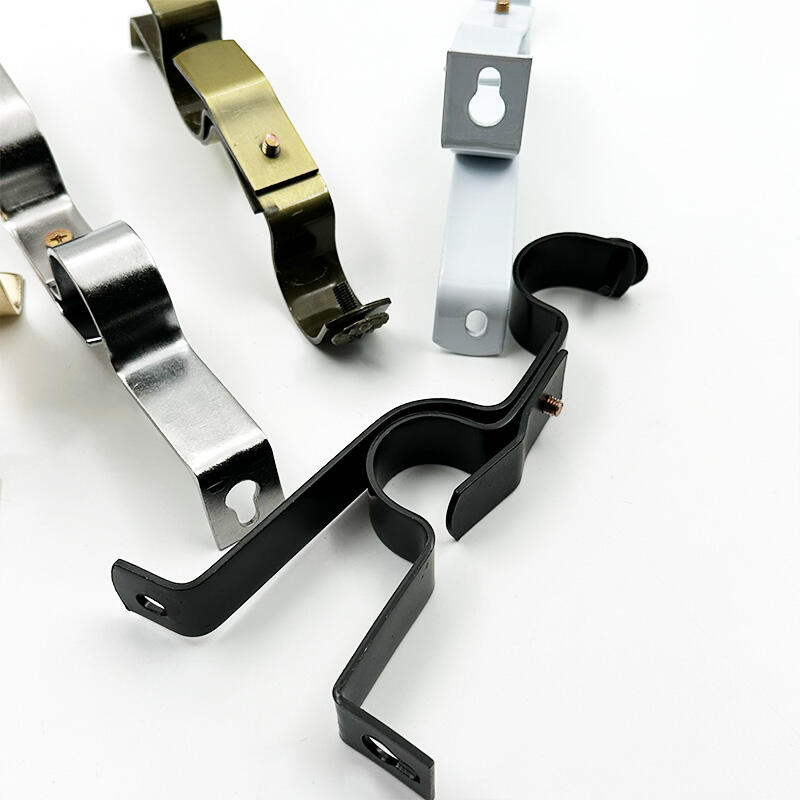 Wejoy Curtain Accessories 2mm Thickness Metal Iron Double Bracket for Curtain Roman Pole