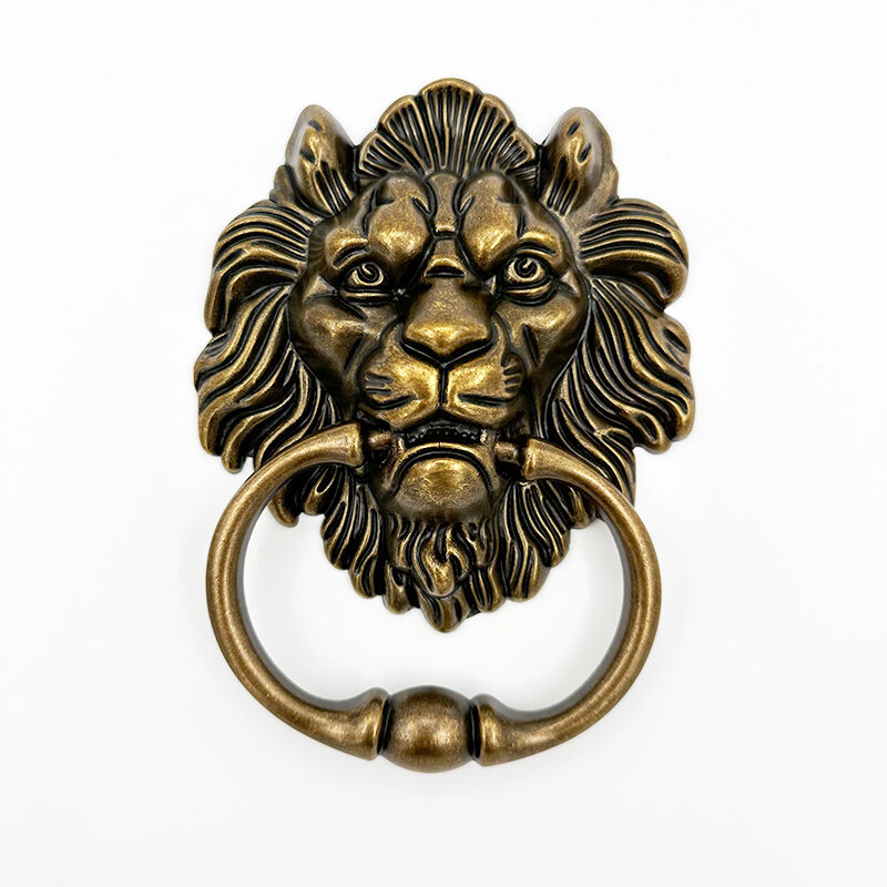 Poignées de meuble Wejoy à motif de lion | Poignées à bague en bronze | Poignées de meuble de luxe pour la décoration de portes