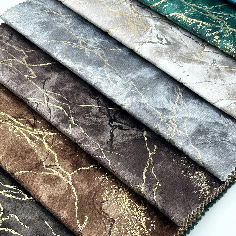 Wejoy Polyester 340gsm Metallic Bronzing Holland Velvet Fabric for Sofa Upholstery