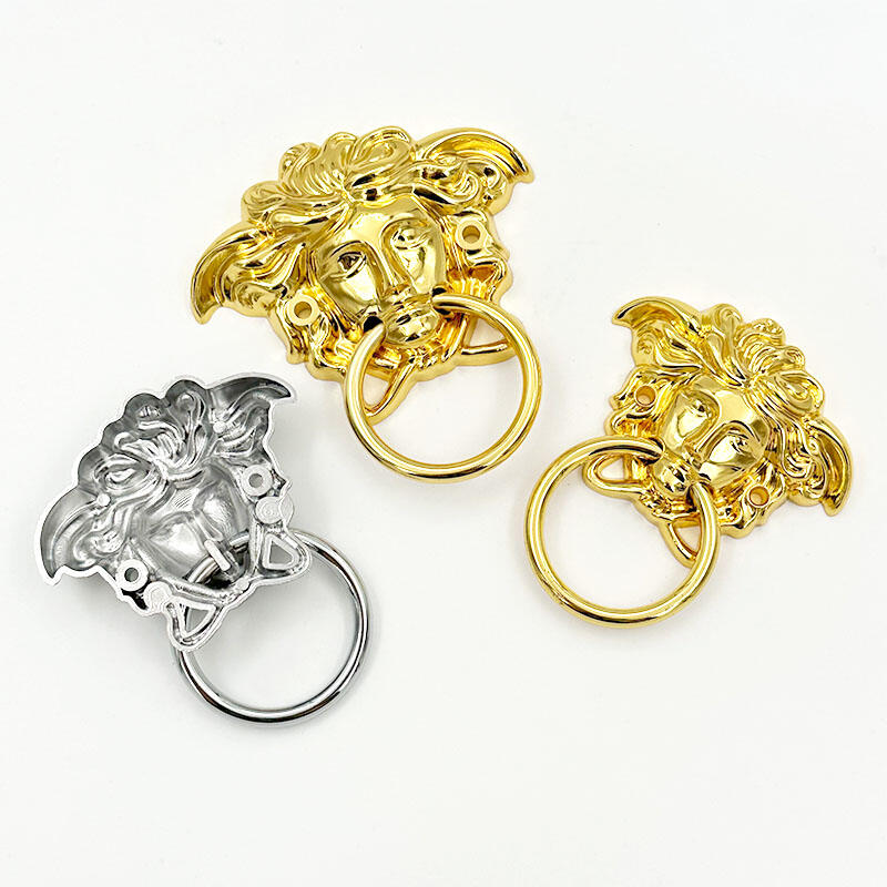 Poignées de meuble Wejoy en forme de visage humain | Poignées à bague dorées et argentées | Poignées anciennes pour portes de meuble, vente en gros