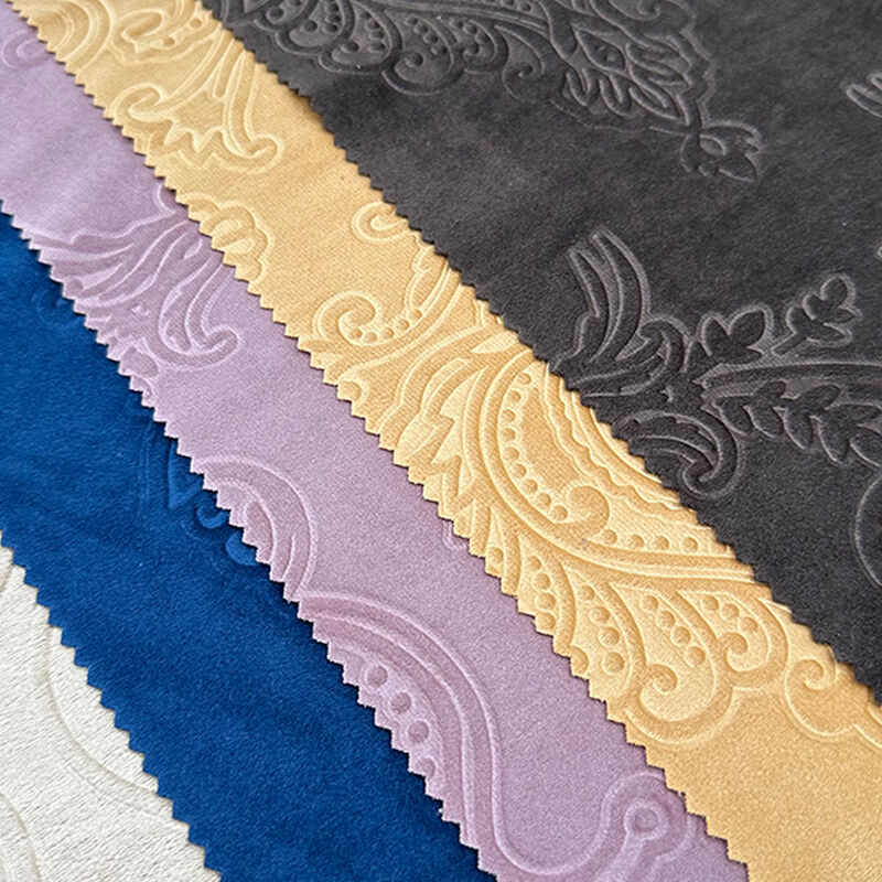 Wejoy 230gsm 100% Polyester Embossed Fabric Velvet Fabric for Furniture Upholstery