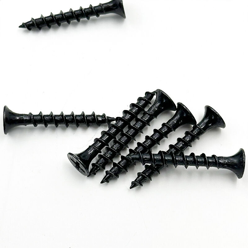 Wejoy M8 x 32mm Black Self Tapping Screws Countersunk Head Quick Thread Wood Screws Carbon Steel Hex Socket Fastener for Furniture Installation