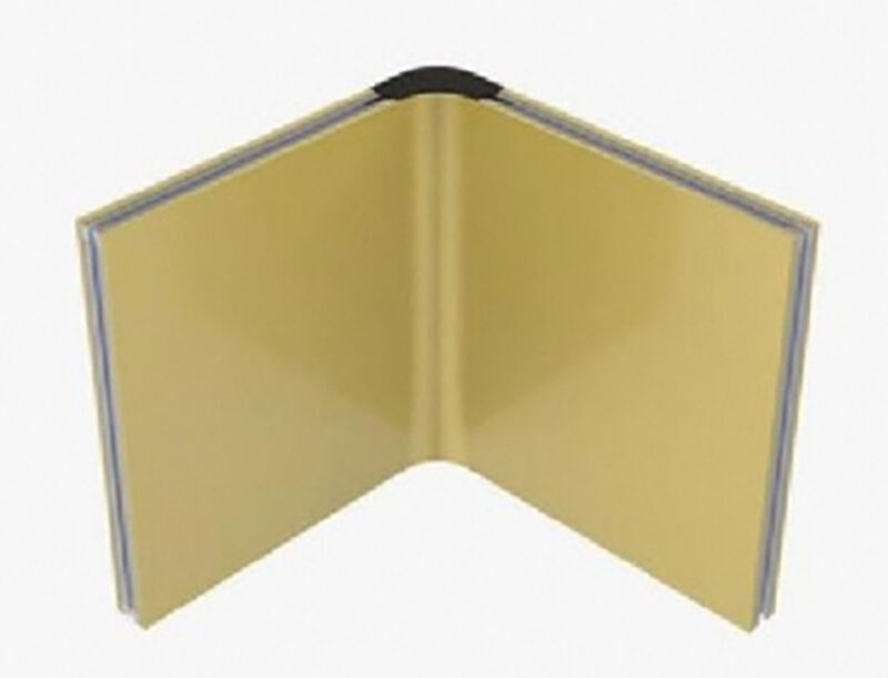 L-shaped curved corner cleanroom panel
