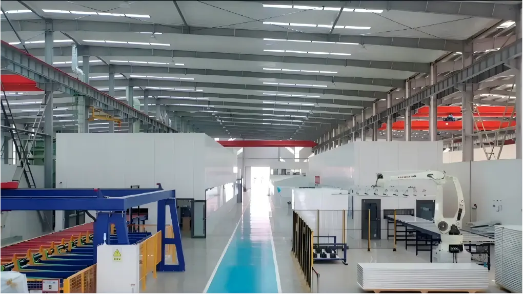 Glostar cleanroom wall panel manufacturing facility in Shandong China