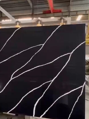 Elevate Your Space with Sleek Black & White Quartz Slabs