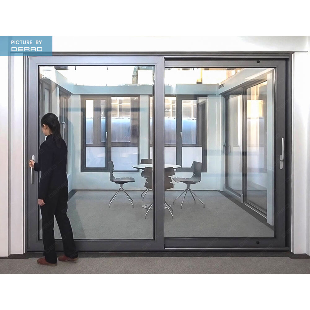 Sliding Patio Interior Doors Double Glazing Aluminum Frame Lift and Sliding Door for Commercial Building Doors