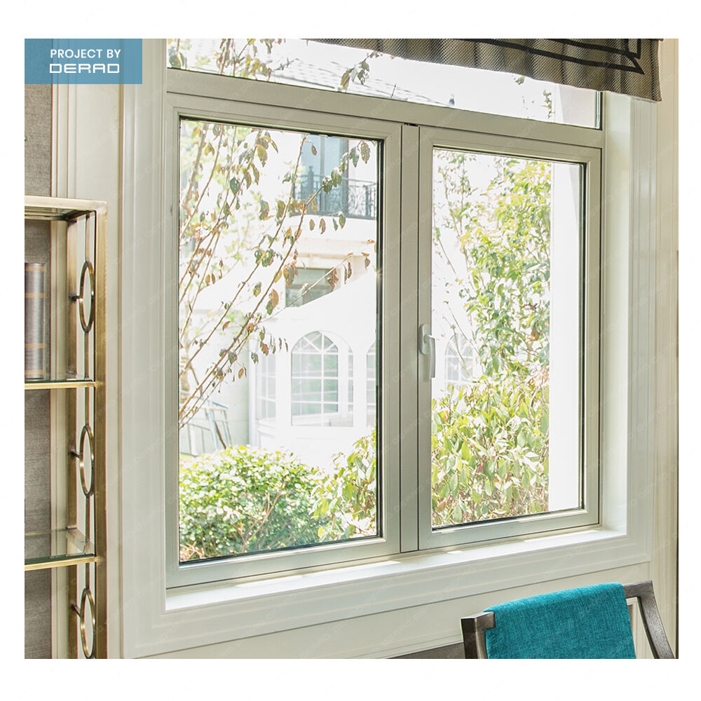 Modern design style aluminum profile tilt and turn window with flat fiberglass mosquito net