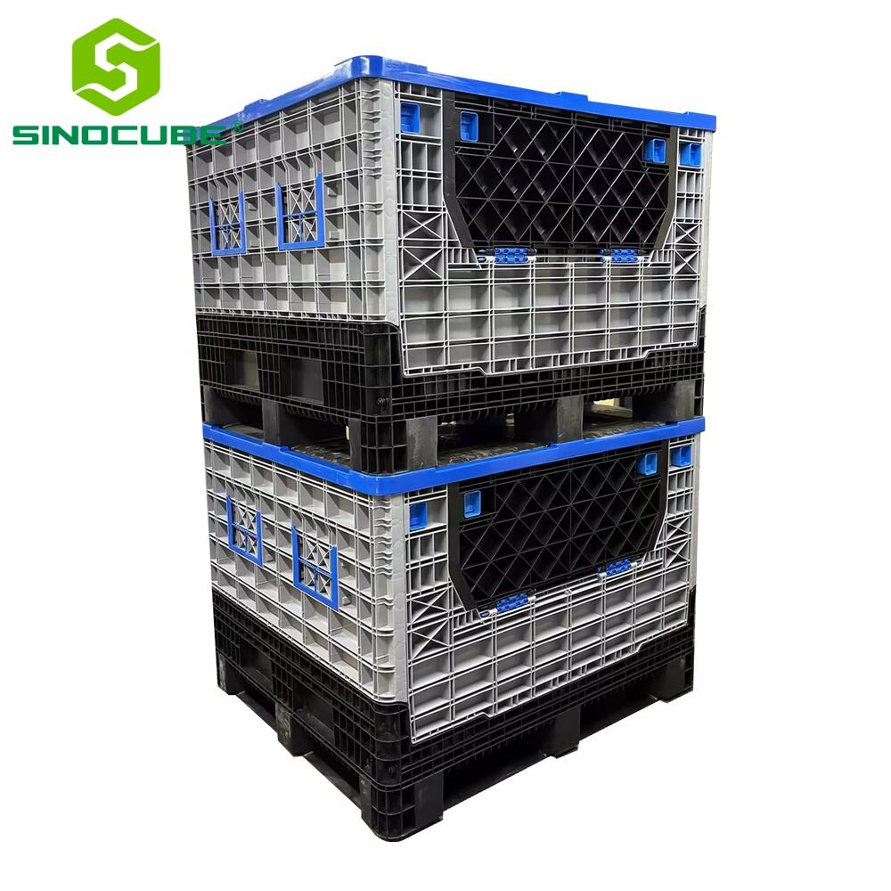 Collapsible Plastic Container HDPE Warehouse Storage Containers Foldable 