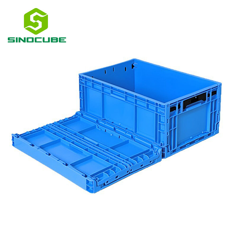 EUO Folding Turnover Crate Reinforced Bottom Plastic Inner Logistics Box