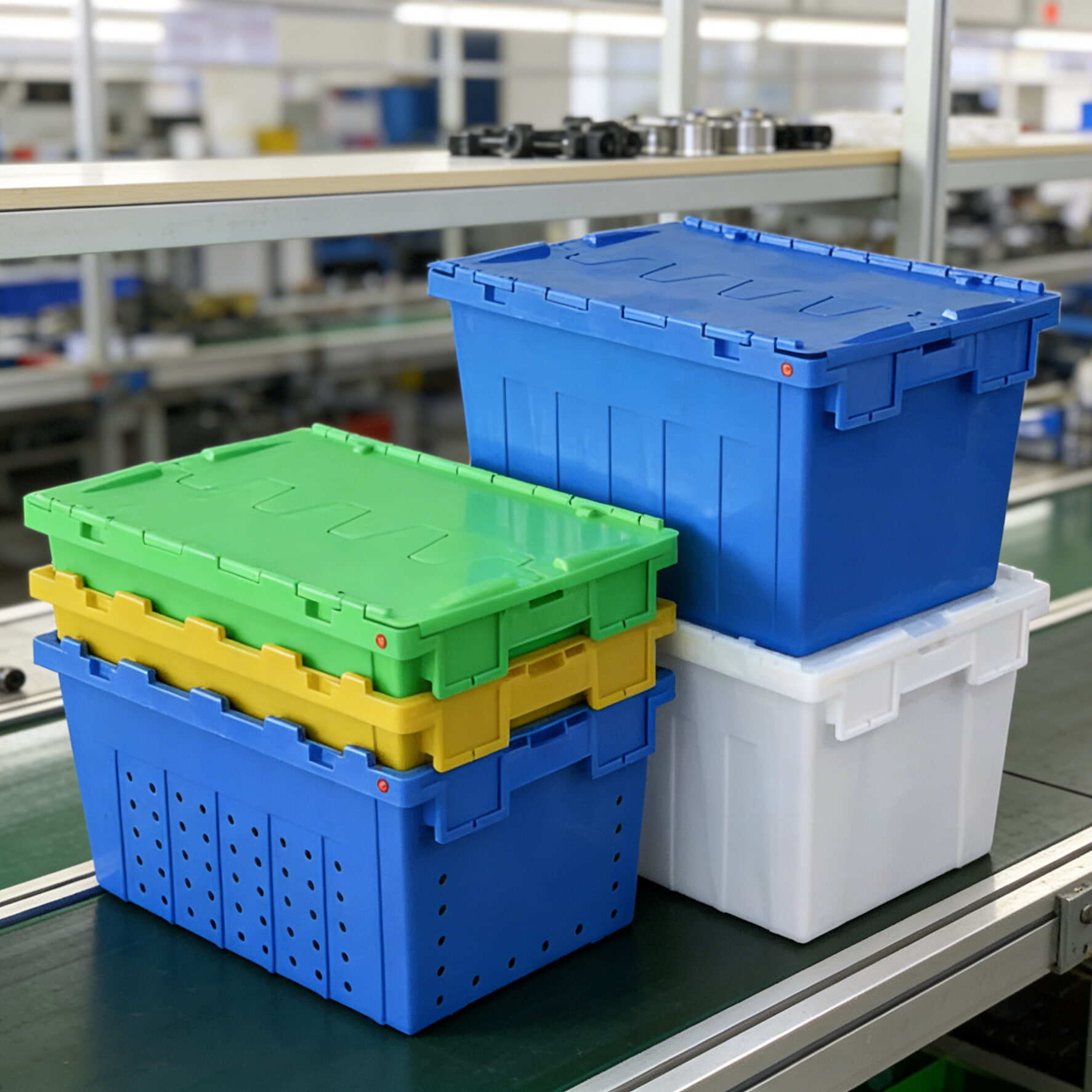 Attached Lid Container in Logistics & Warehousing