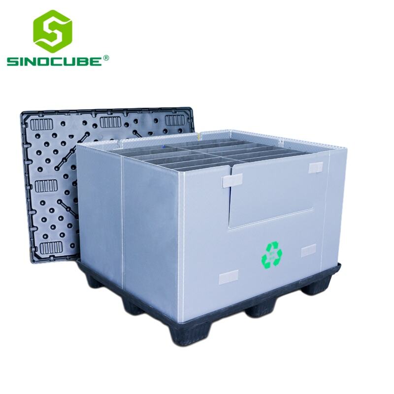 Folding Plastic Storage Containers Collapsible Stackable Eco-Friendly PP Pallet Sleeve Box