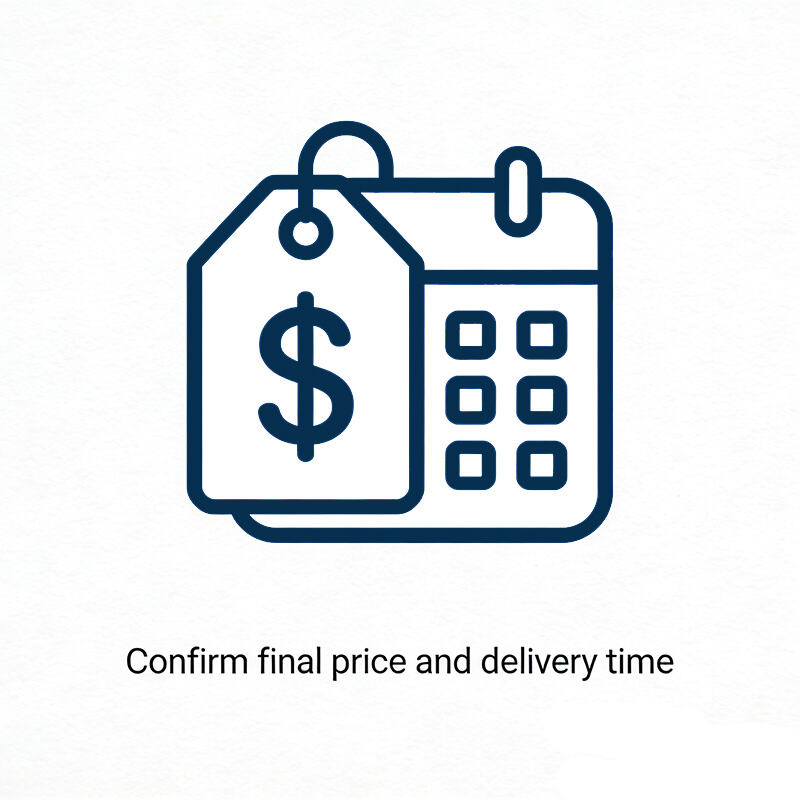 - Confirm price & delivery time