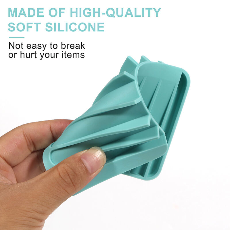 Non Slip Bathroom Household Products Flexible Silicone Container Soap Dish Holder with Drain Silicone Soap Holder Case factory