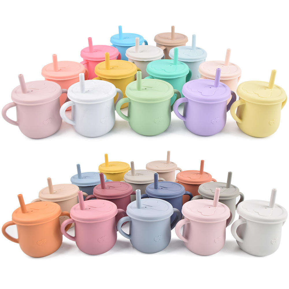 Custom Silicone Training Cups with Lids and Straws | BPA-Free Baby Cupping Mugs for Drinking Water manufacture