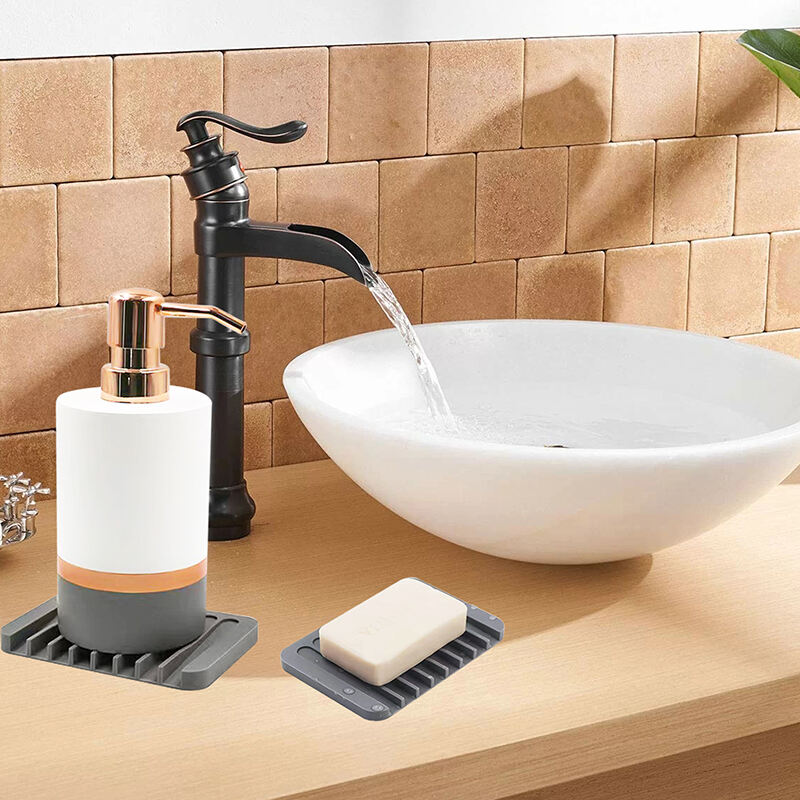 Non Slip Bathroom Household Products Flexible Silicone Container Soap Dish Holder with Drain Silicone Soap Holder Case factory