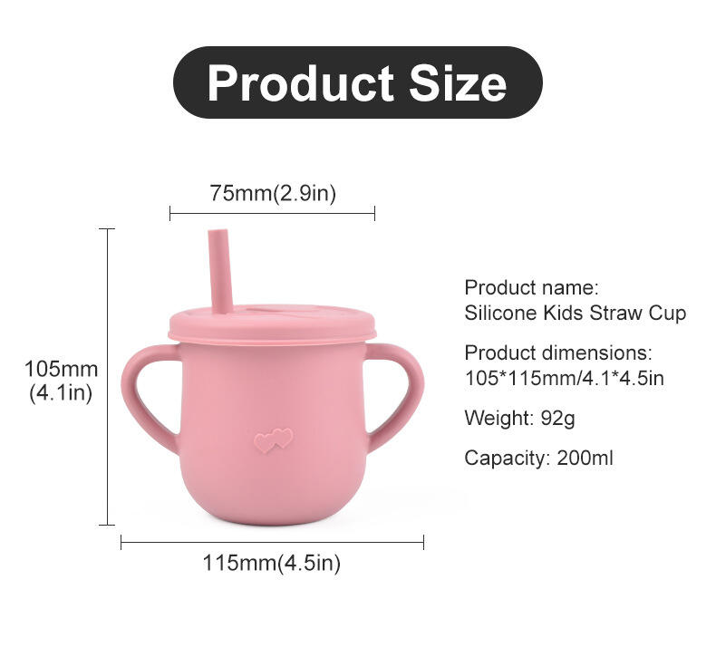 tasses de formation en silicone personnalisées avec couvercles et pailles | tasses de poussette pour bébé sans BPA pour l'eau potable