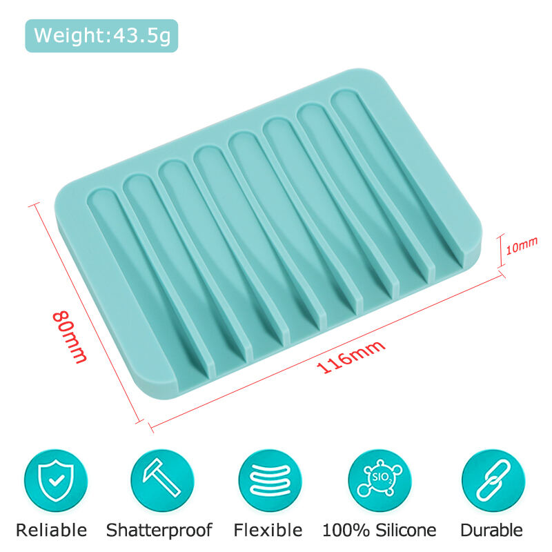 Non Slip Bathroom Household Products Flexible Silicone Container Soap Dish Holder with Drain Silicone Soap Holder Case factory