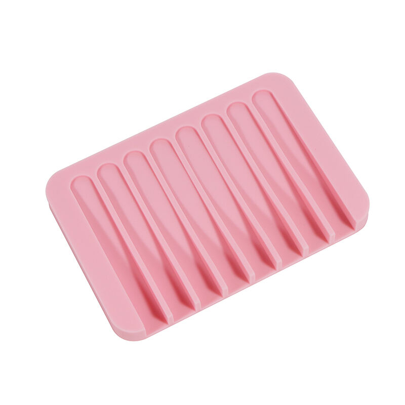 Non Slip Bathroom Household Products Flexible Silicone Container Soap Dish Holder with Drain Silicone Soap Holder Case details