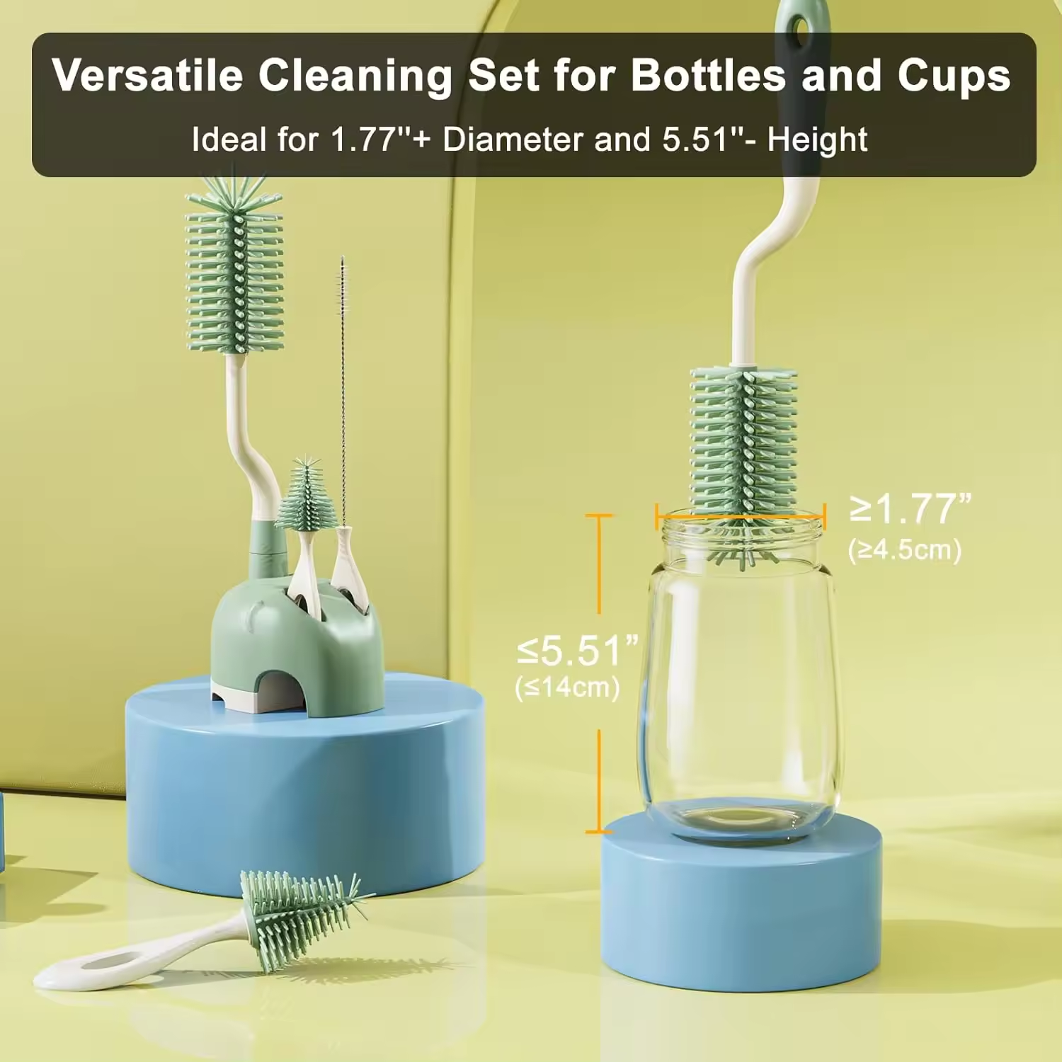 Eco Friendly 360 Degrees Rotating Long Handle Soft Bristles Baby Milk Bottle Dust Brush Cleaner Silicone Brush Cleaning Brush details