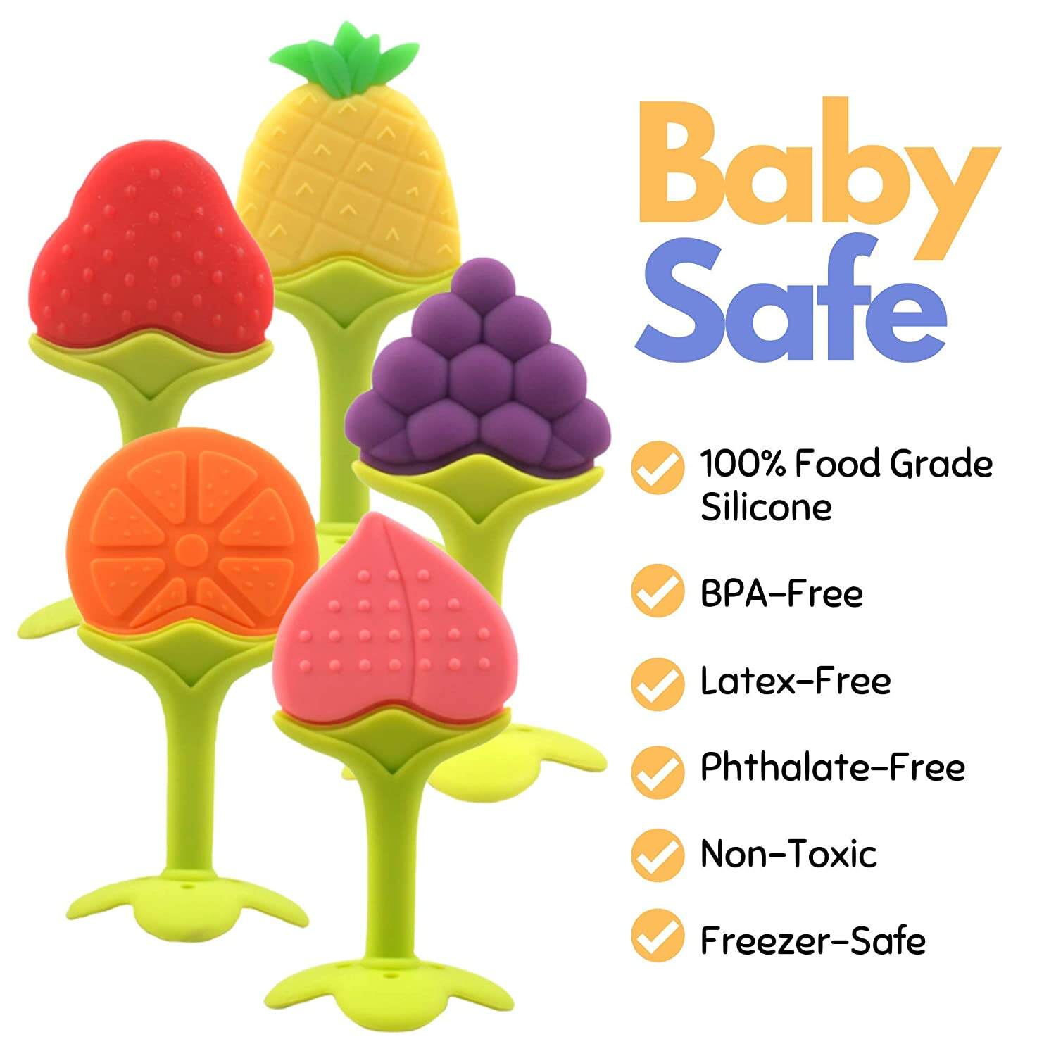 anti-bakteri bebas BPA silikon baby teether | makanan kelas aman gigi mainan untuk bayi & balita