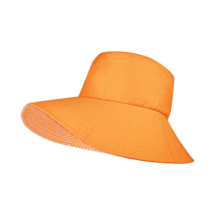 Premium Custom Reversible Wide-Brim Sun Hat with Striped Interior Lining Breathable Cotton Canvas Garden Hat with Stitched Brim for Gardening Travel and Promotional Branding