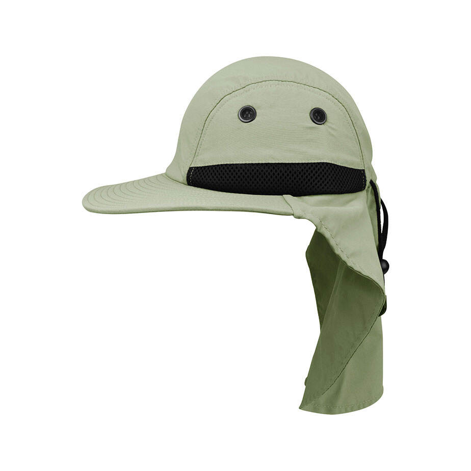 Premium Custom Promotional Lightweight Nylon 4-Panel Flap Cap with Wide Brim Model J7002A High-Performance UV Protection Sun Hat for Outdoor Fishing Hiking Exploration Branded Athletic Headwear Adjustable Silhouette


