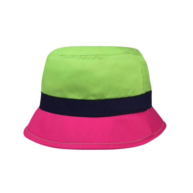 Premium Custom 7840 Tri-Color Blocked Bucket Hat with Contrast Band and Stitched Brim Cotton Twill Outdoor Sun Cap for Summer Fashion Beach and Promotional Branding