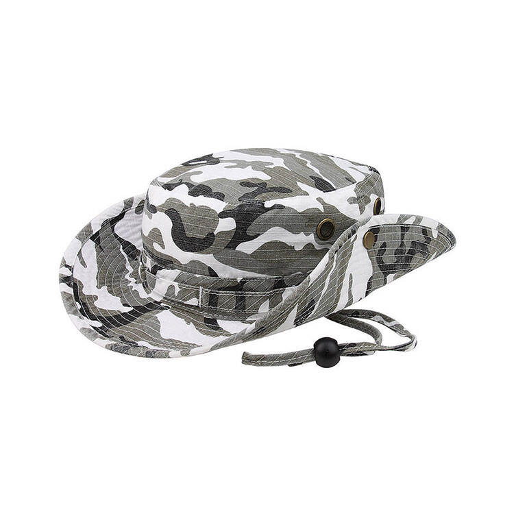 Premium Custom Foldable-Brim Tactical Boonie Hat with Foliage Loops and Brass Snap Ripstop Camouflage Outdoor Cap for Hunting Outdoor Work and Promotional Branding
