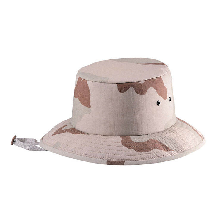 Premium Custom 9023 Desert Camouflage Ripstop Boonie Hat with Braided Chin Cord Wide Stitched Brim Outdoor Tactical Cap for Hiking Hunting Outdoor Work and Promotional Branding