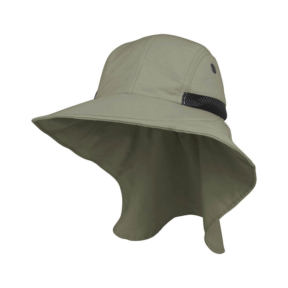 Premium Custom Promotional Lightweight Nylon Wide Brim Flap Cap Model J7213A High-Performance UV Protection Sun Hat for Men Outdoor Hiking Fishing Exploration