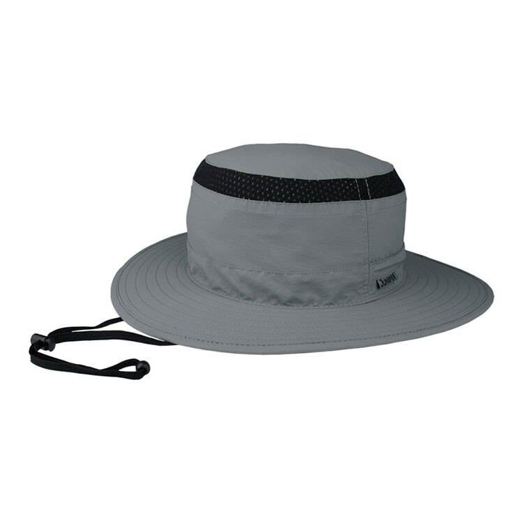 Premium Custom J7262 Two-Tone Mesh-Band Boonie Sun Hat with Contrast Black Ventilation Band and Juniper Label Wide Brim Adjustable Chin Cord Outdoor Cap for Hiking Fishing Travel and Promotional Branding