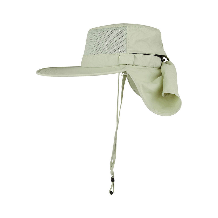 Premium Custom Promotional Taslon UV Large Bill Hat with Roll-up Neck Flap and Attachable Face Cover UPF 50+ Sun Protection Outdoor Fishing Hiking Travel Sun Hat Branded Athletic Headwear


