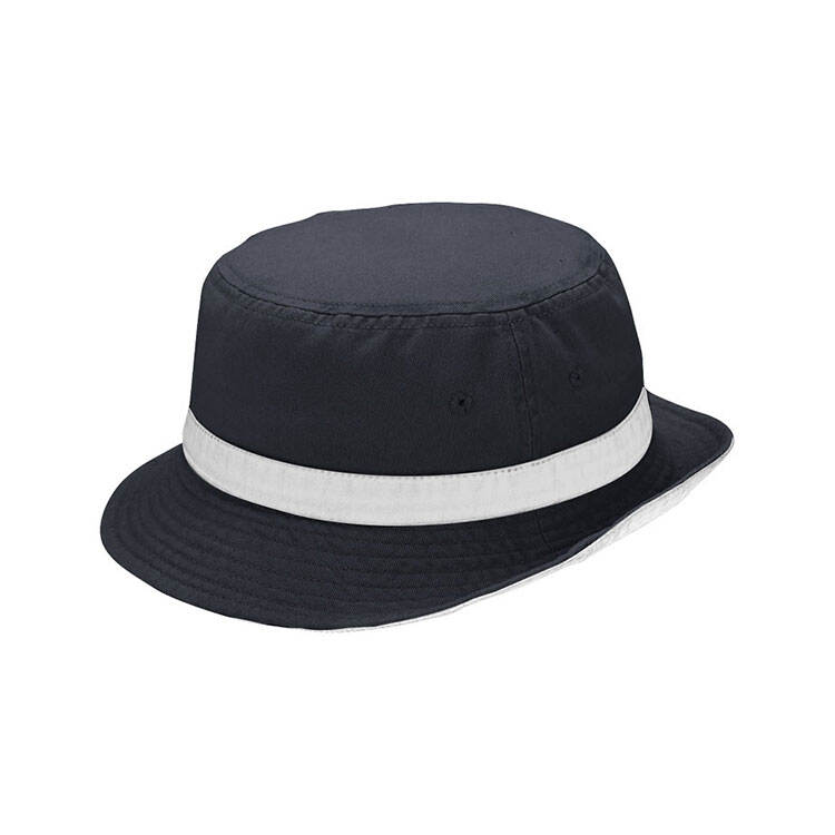 Premium Custom 7822 Navy Bucket Hat with White Crown Band and White Brim Underside Dual-Contrast Design Cotton Twill Outdoor Sun Cap for Daily Wear Travel and Promotional Branding