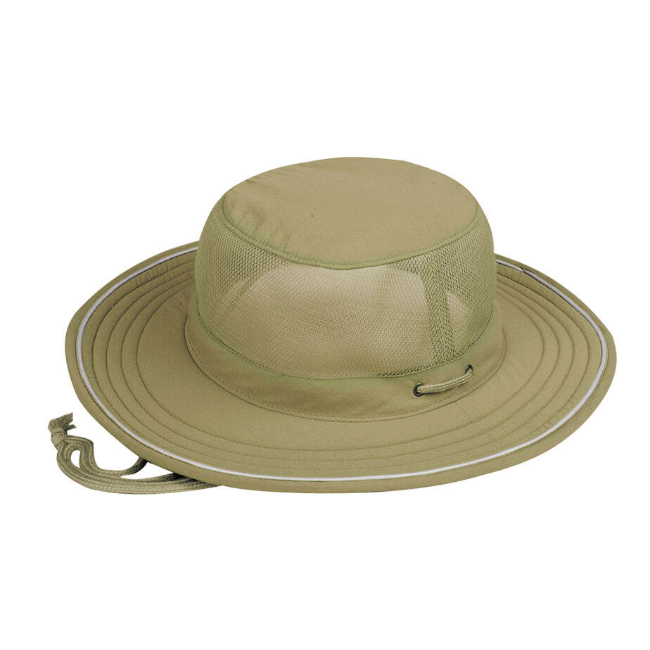 Premium Custom J7918 Classic Mesh-Band Boonie Sun Hat with Braided Chin Cord and Wide Brim UV Protection Outdoor Cap for Hiking Fishing Safari and Promotional Branding