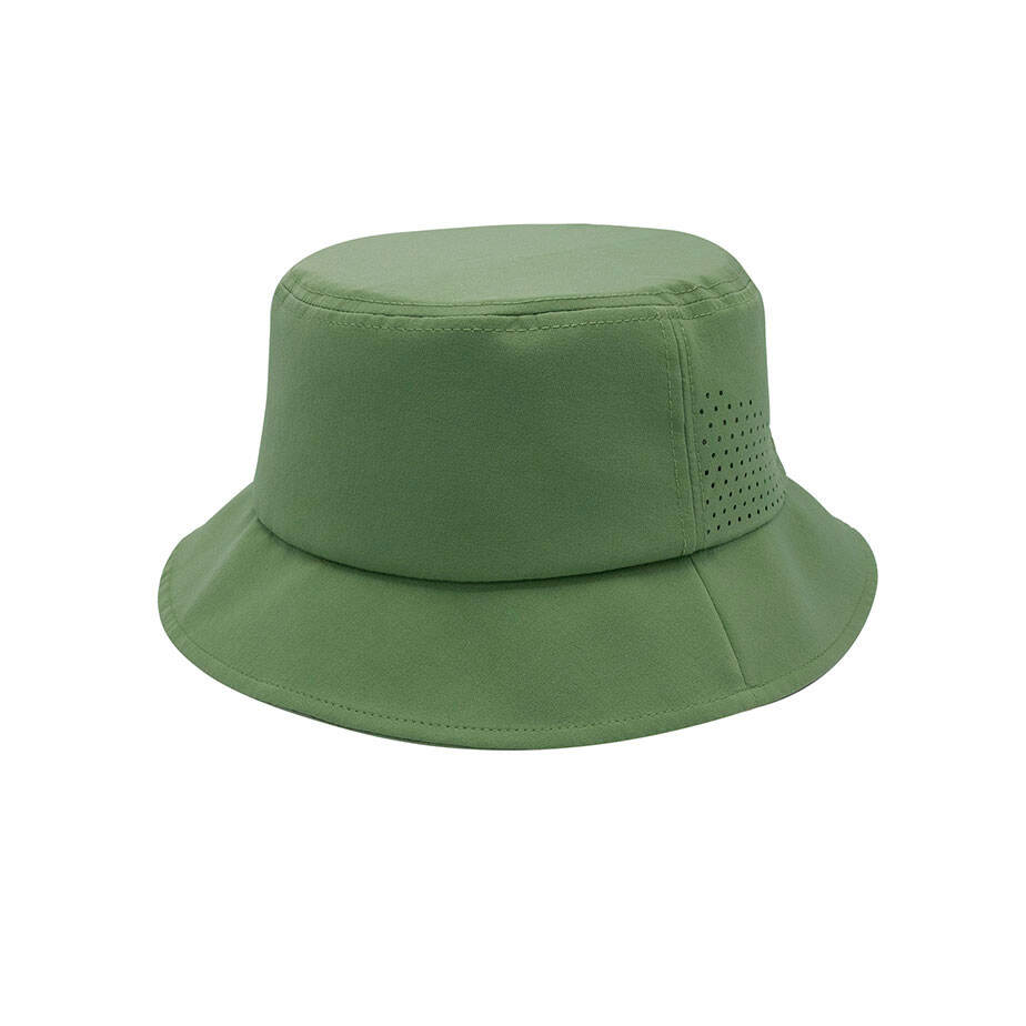 Premium Custom J7272 Perforated Bucket Hat with Laser-Cut Ventilation Grid and Drawcord Toggle Lightweight Outdoor Sun Cap UV Protection for Hiking Fishing Travel and Promotional Branding