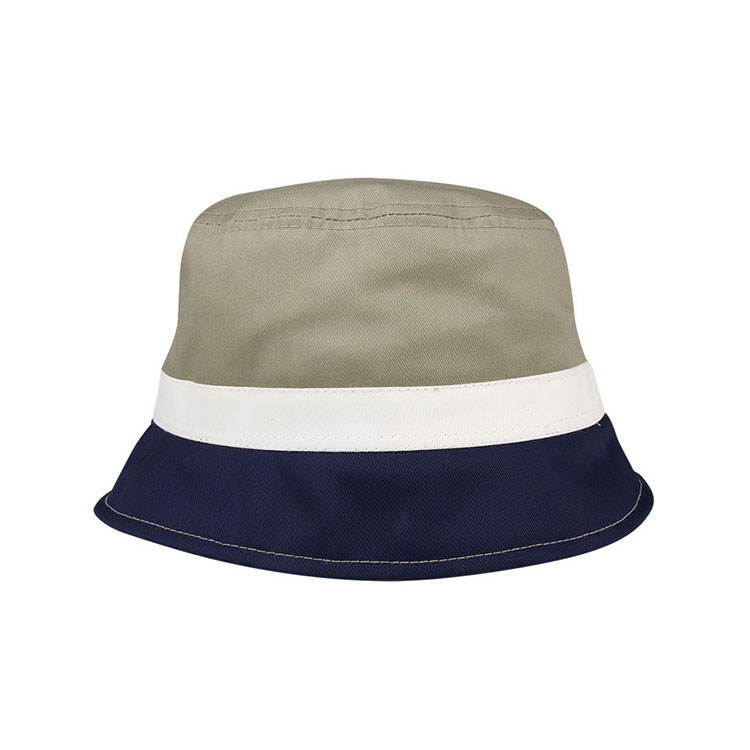 Premium Custom 7840 Tri-Color Blocked Bucket Hat with Contrast Band and Stitched Brim Cotton Twill Outdoor Sun Cap for Summer Fashion Beach and Promotional Branding