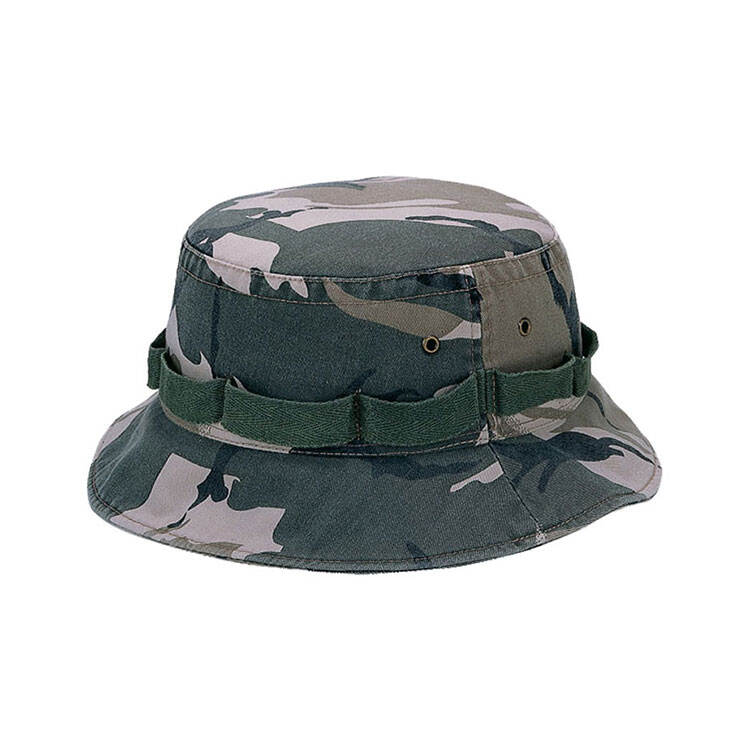 Premium Custom 9012 Webbing-Band Boonie Hat with Foliage Loops and Brass Eyelets Durable Camouflage Outdoor Tactical Cap for Hunting Outdoor Work and Promotional Branding