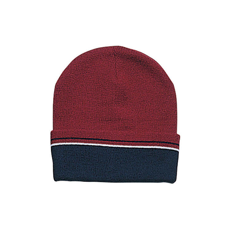 Premium Custom Promotional 3-Tone Stripe Ribbed Knit Beanie Hat with Thermal-Lock Heat Retention Model 5012 High-Performance Winter Headwear for Outdoor Sports Lifestyle Events Branded Merchandise