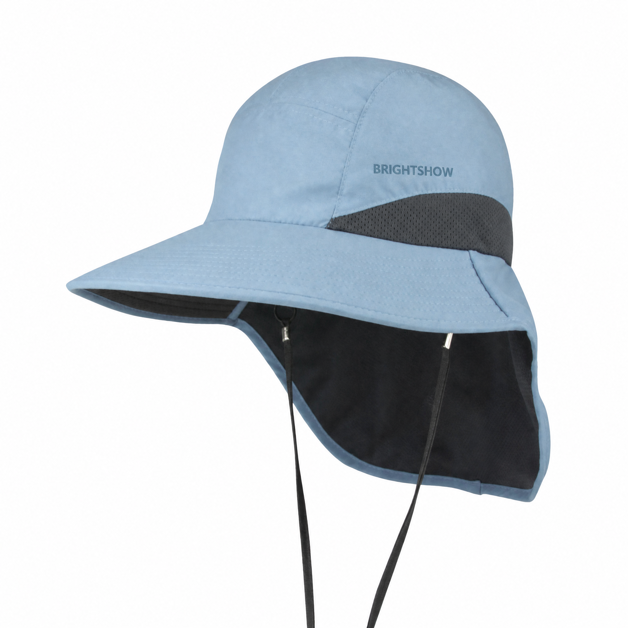 Premium Custom Promotional J7249 Taslon UV Neck Flap Cap UPF 50 Plus Sun Protection Outdoor Fishing Hat with Adjustable Draw Cord and Integrated Neck Coverage Branded Athletic Headwear

