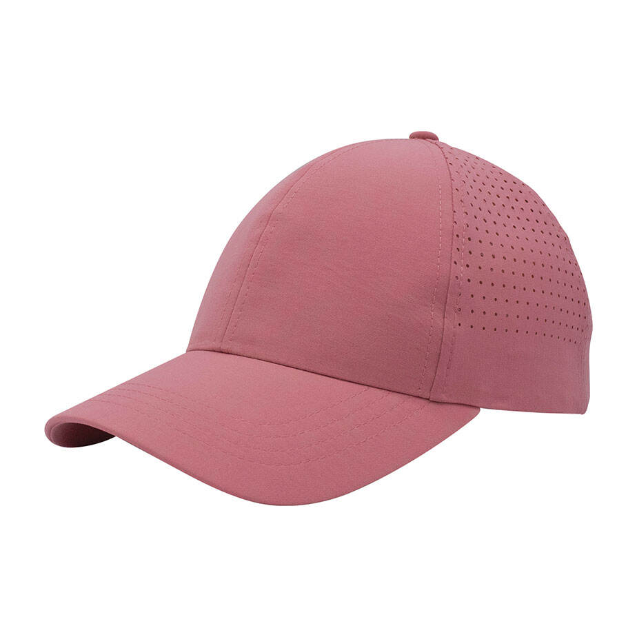 Premium Custom J7271 Perforated Ponytail Performance Cap with Laser-Cut Ventilation and Rear Opening Lightweight Breathable Sports Hat Adjustable Closure for Running Fitness Outdoor Activities and Promotional Branding