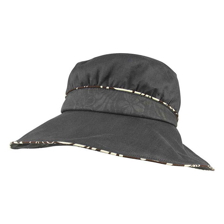 Premium Custom 6604 Wide-Brim Sun Hat with Patterned Crown Band and Two-Tone Cord Trim Two Colorways Gathered Crown Woven Linen Outdoor Summer Sun Hat for Beach Travel Gardening and Promotional Branding
