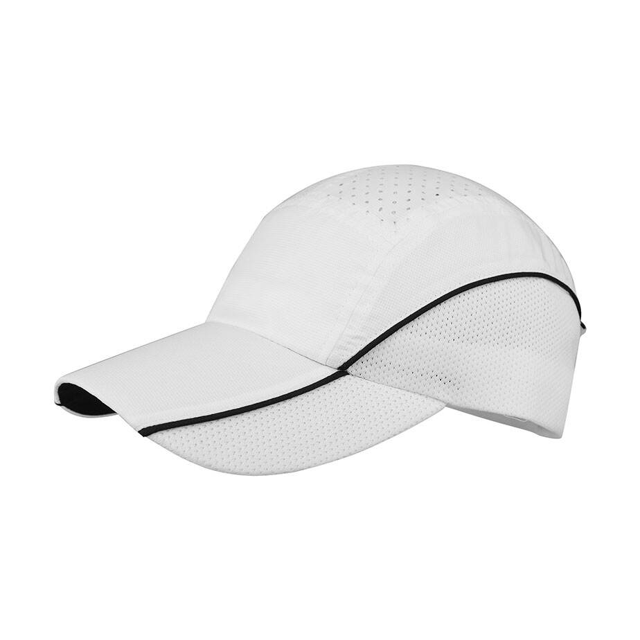 Premium Custom Two-Tone Performance Athletic Cap with Laser-Cut Ventilation and Color-Block Mesh Panels Breathable Lightweight Running Sports Hat Adjustable Closure for Outdoor Training and Promotional Branding