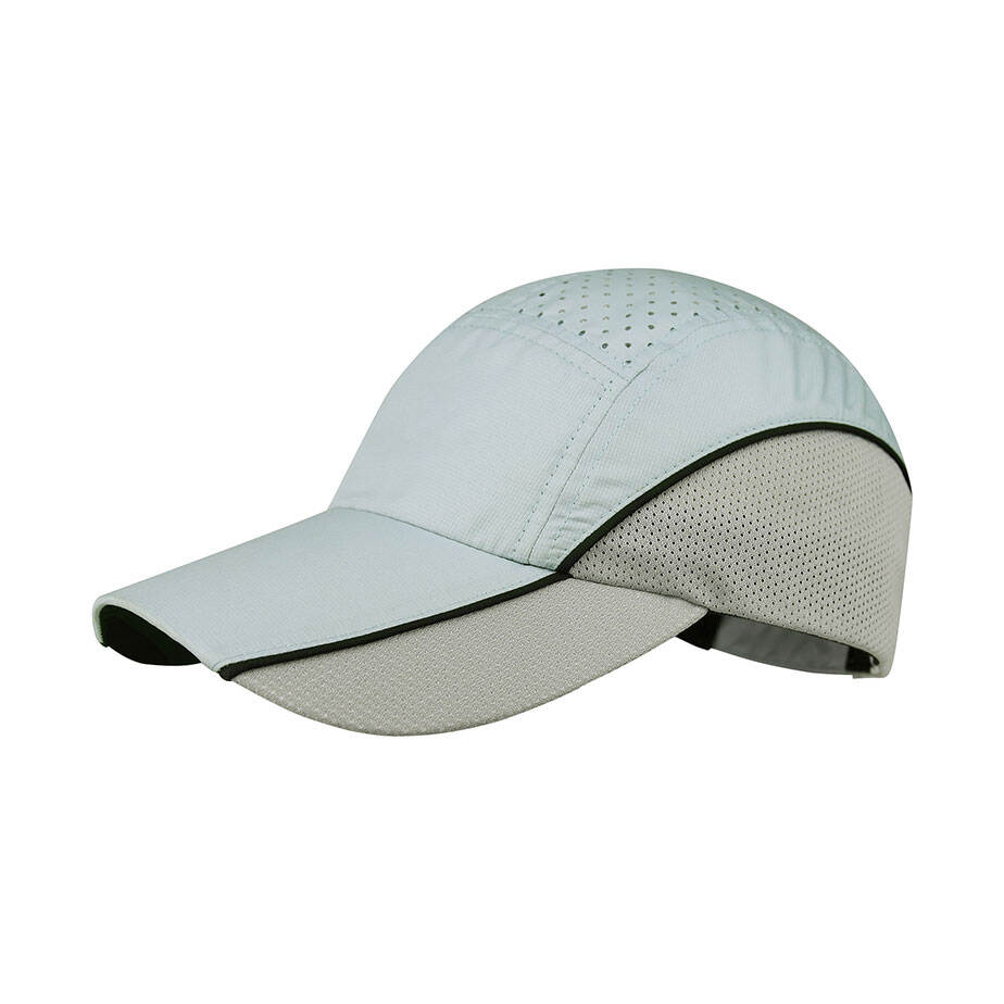 Premium Custom Two-Tone Performance Athletic Cap with Laser-Cut Ventilation and Color-Block Mesh Panels Breathable Lightweight Running Sports Hat Adjustable Closure for Outdoor Training and Promotional Branding