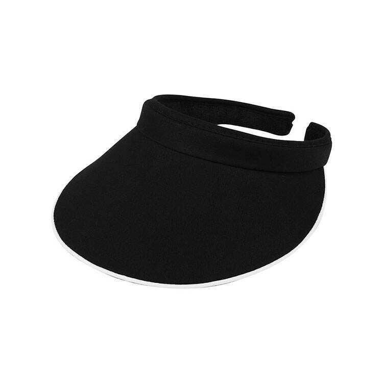 Piping Brim Cotton Twill Sun Visor Adjustable Wrap Back Empty Top Visor Hat Unisex Lightweight UV Protection Solid Color Blank Custom Embroidery Logo Outdoor Golf Beach Fishing Travel Summer Casual Fashion Headwear Wholesale B2B Bulk Supply 