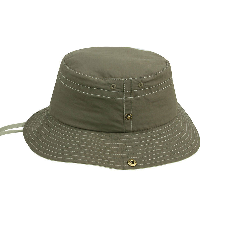 Premium Custom J7223 Taslon UV Bucket Hat with Side Snaps UPF 50+ Water-Repellent Outdoor Sun Hat with Adjustable Chin Cord for Hiking Fishing Travel