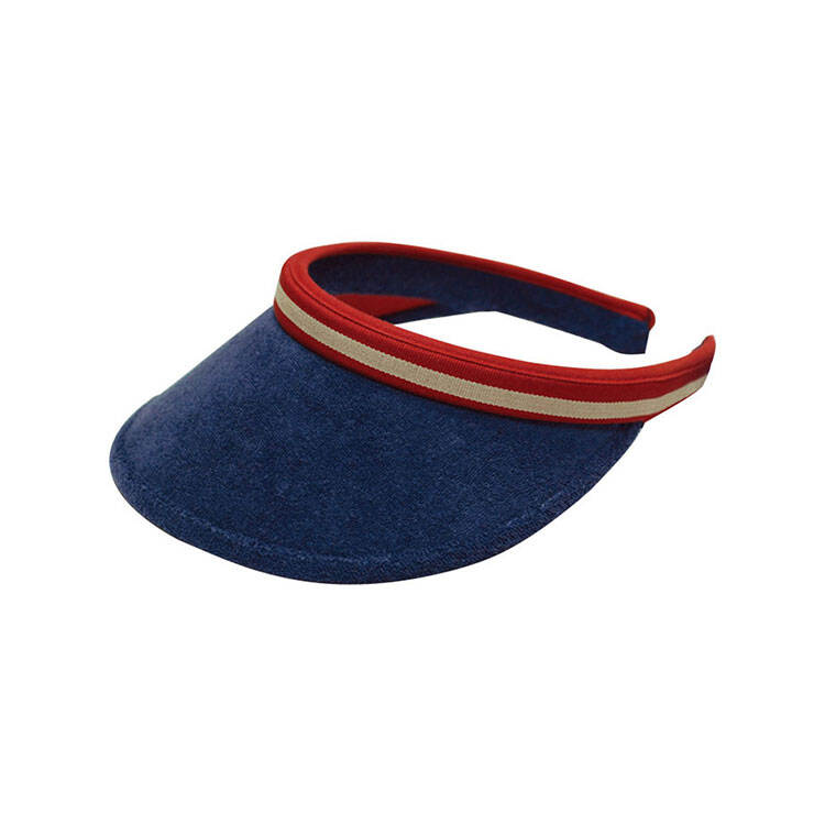 Premium Custom Promotional Natural Straw Clip-On Visor Sun Hat with Unique Weaving Taping on Crown Model 4125 Adjustable Athletic Headwear for Golf Tennis Beach Outdoor Sports Events Branded Merchandise