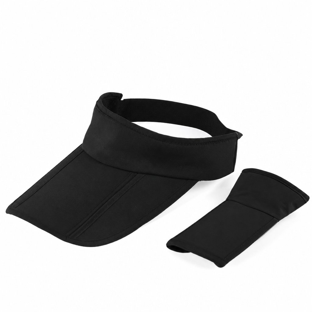 Premium Custom 3-Fold Packable UV Protection Open Top Sun Visor with Elastic Sweatband Professional Baseball Cap with Custom Logo Embroidery for Daily Wear and Outdoor Activities