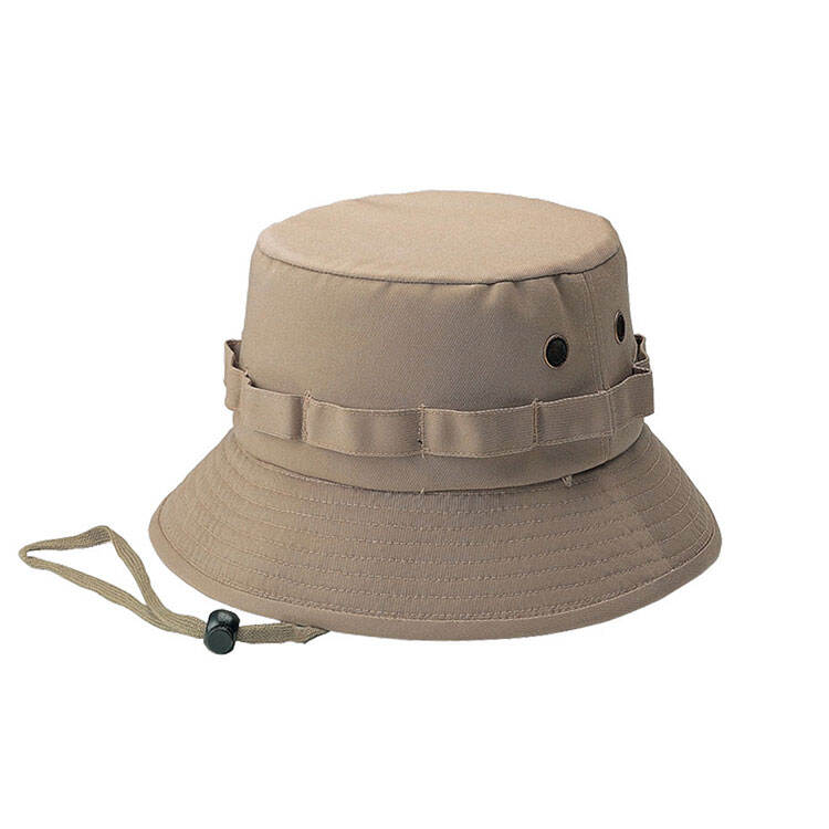 Premium Custom 9002B Solid-Color Foliage-Loop Boonie Hat with Matching Webbing Band and Chin Cord Durable Cotton Twill Outdoor Tactical Cap for Hiking Outdoor Work and Promotional Branding