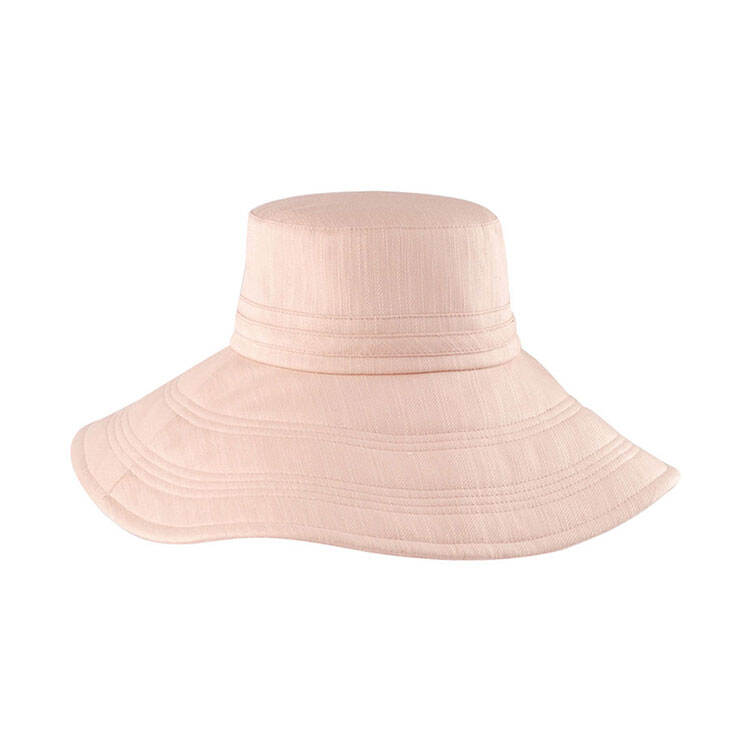 Premium Custom 6594A Wide-Brim Bucket Sun Hat with Concentric Stitching Three Colorways Flat-Top Crown Rolled Hem Woven Cotton Outdoor Summer Sun Hat for Beach Travel Gardening and Promotional Branding